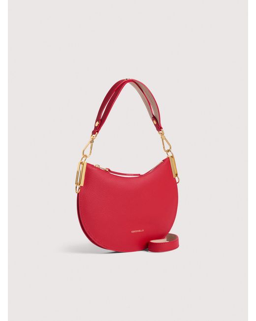 Coccinelle Pink Two-Sided Leather Shoulder Bag Sunup Small