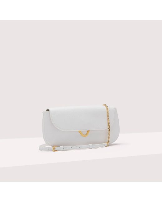 Coccinelle White Grained Leather Minibag Dew
