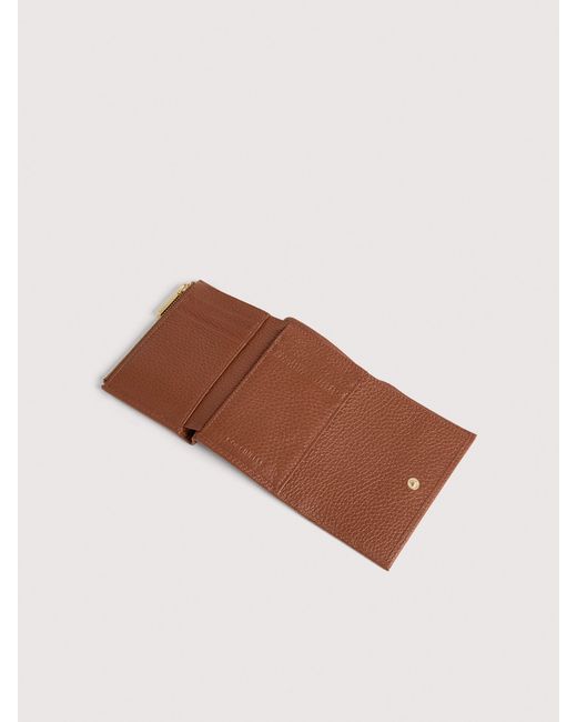 Coccinelle White Small Grained Leather Wallet Metallic Small