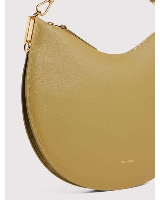 Coccinelle Natural Two-Sided Leather Shoulder Bag Sunup Large