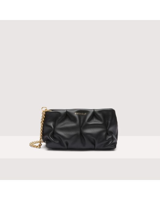 Coccinelle Black Smooth Leather Clutch Ophelie Goodie Mini