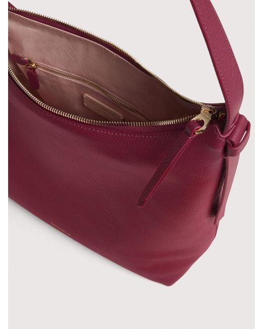 Coccinelle Red Grained Leather Shoulder Bag Malory Small