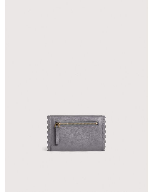Coccinelle White Grained Leather Wallet Leather Lace Medium