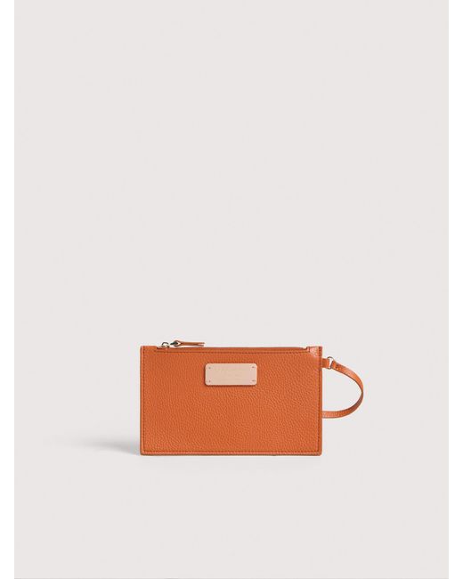 Coccinelle Orange Grained Leather Tote Bag C-Easy Large