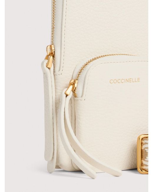 Coccinelle Natural Grained Leather Phone Holder Pixie Mini