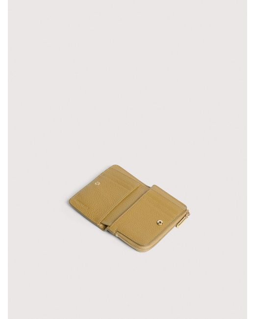 Coccinelle Natural Small Grained Leather Wallet Metallic Small