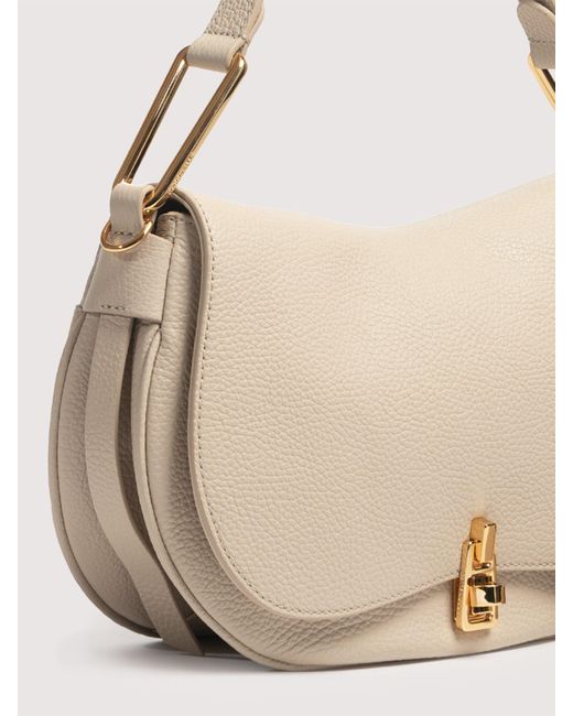 Coccinelle Natural Grained Leather Handbag Magie Medium