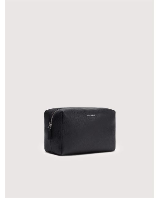 Coccinelle Black Grained Leather Beauty Case Smart To Go Medium