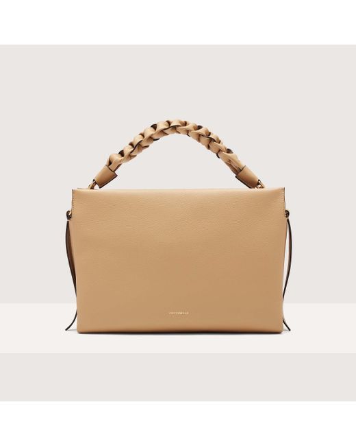 Coccinelle Natural Two-Sided Leather Shoulder Bag Boheme Medium