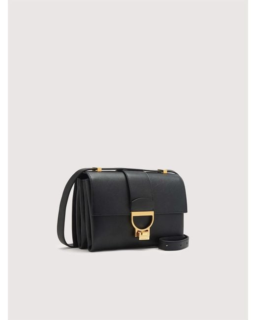 Coccinelle Black Vintage-Effect Leather Shoulder Bag Arlettis Vintage Small