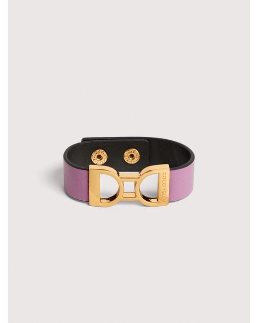 Coccinelle Multicolor Grained Leather Bracelet Arlettis Ribbon