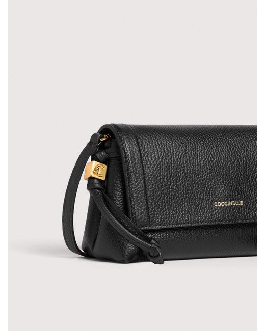 Coccinelle Black Grained Leather Minibag Thess Mini
