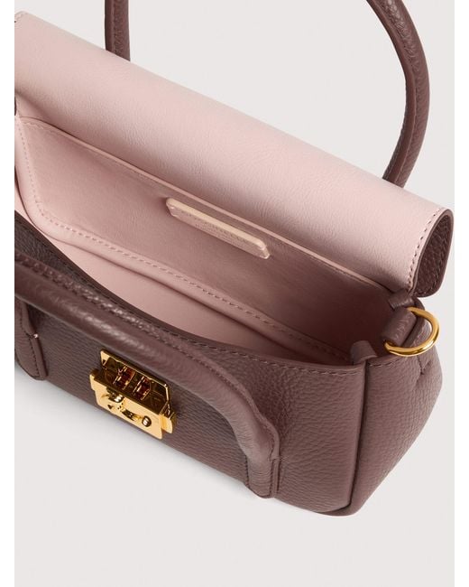 Coccinelle Pink Grained Leather Minibag C-Me Lock Mini