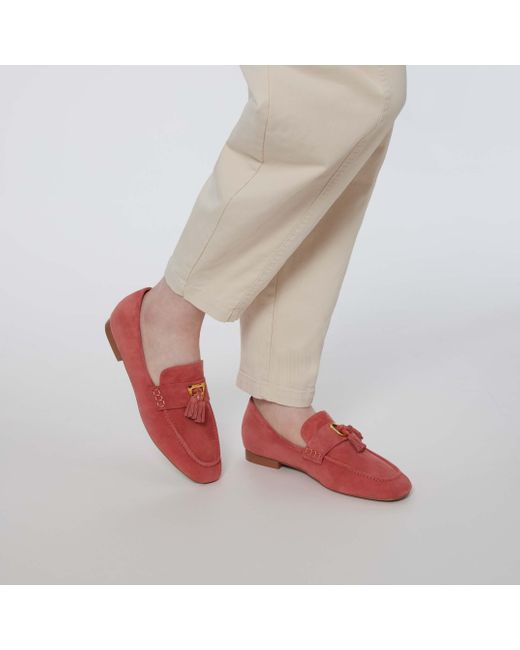 Coccinelle Red Suede Loafers Beat Suede