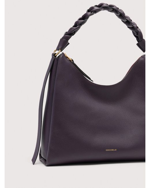 Coccinelle Blue Schultertasche Aus Doubleface-Leder Boheme Medium
