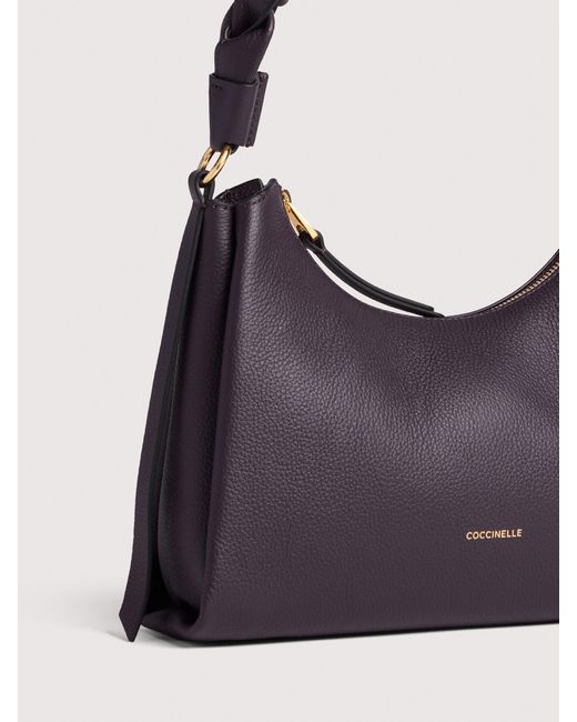 Coccinelle Blue Schultertasche Aus Doubleface-Leder Boheme Small