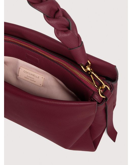 Coccinelle Purple Schultertasche Aus Double-Leder Boheme Medium