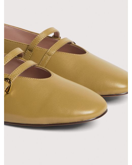Coccinelle Natural Smooth Leather Ballet Flats Risako