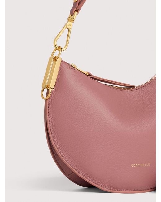 Coccinelle Pink Two-Sided Leather Shoulder Bag Sunup Small