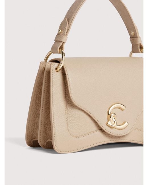 Coccinelle Natural Grained Leather Handbag C-Me Small