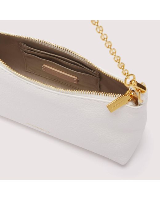 Coccinelle White Minibag aus genarbtem Leder Aura