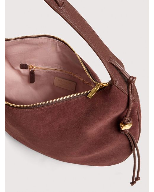 Coccinelle Pink Suede Shoulder Bag Thess Large