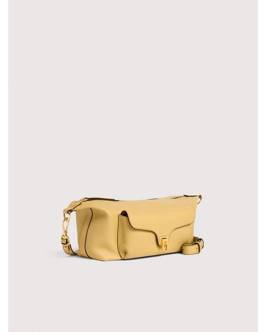 Coccinelle Natural Grained Leather Crossbody Bag Beat Generation Medium