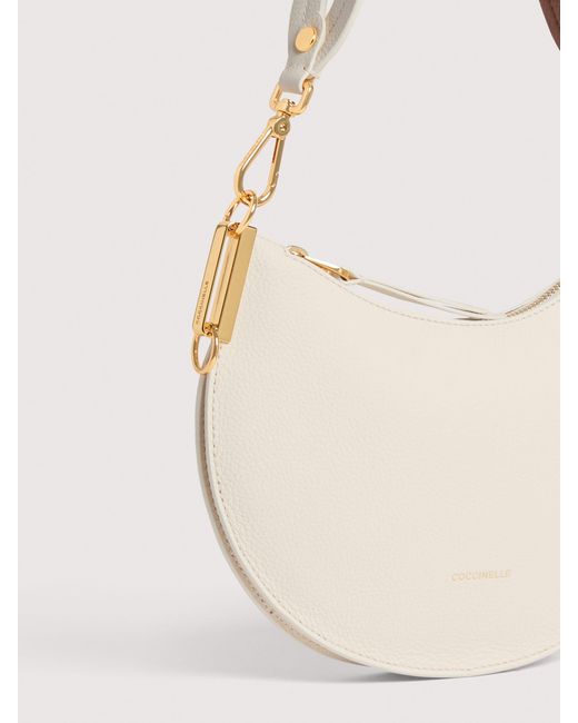 Coccinelle Natural Two-Sided Leather Shoulder Bag Sunup Small