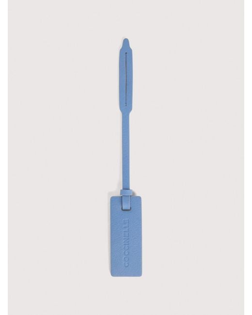 Coccinelle Blue Smooth Leather Tag Targhetta Personalizzabile