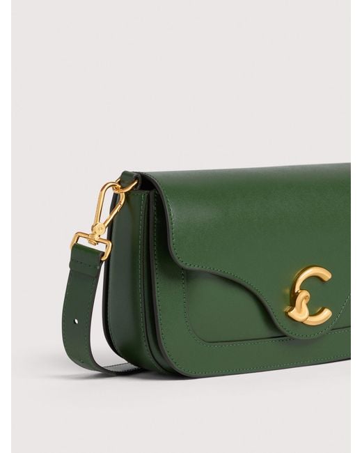 Coccinelle Green Smooth Calf Leather Shoulder Bag C-Me Medium