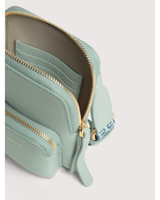 Coccinelle Green Grained Leather Phone Holder Pixie Mini