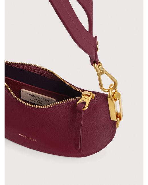 Coccinelle Pink Schultertasche Aus Doubleface-Leder Sunup Small