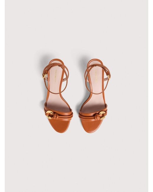 Coccinelle Pink Smooth Leather Sandals Finn