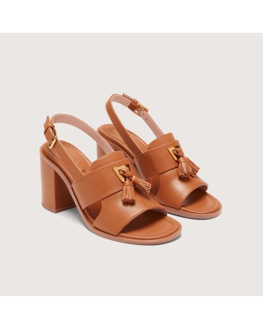 Coccinelle Brown Smooth Leather Heeled Sandals Beat Selleria