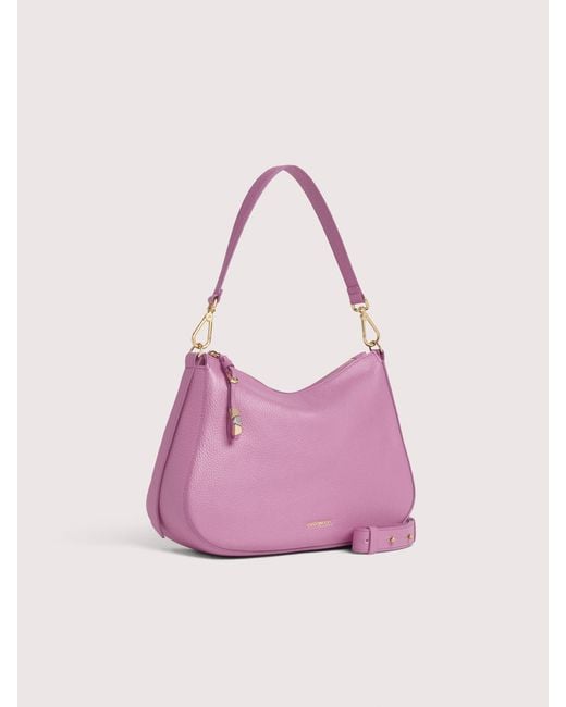 Coccinelle Pink Hobo Bag Aus Genarbtem Leder Nory Small