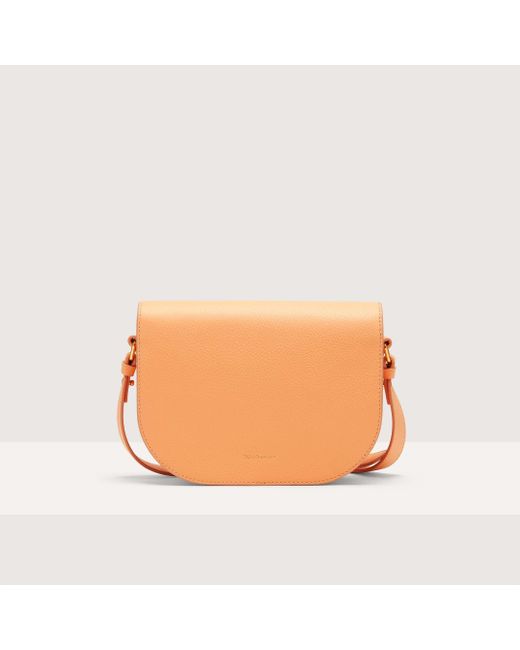 Coccinelle Orange Grained Leather Crossbody Bag Dew Small