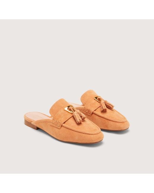 Coccinelle Orange Suede Open Loafers Beat Suede