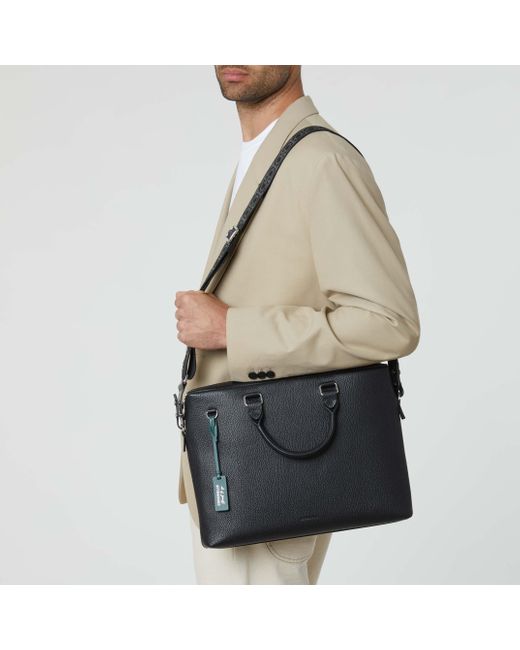 Coccinelle Black Grained Leather Handbag Smart To Go
