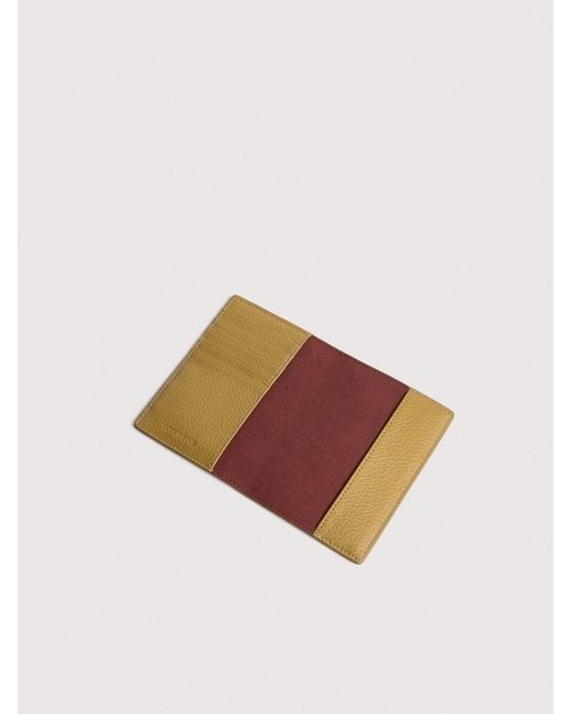 Coccinelle Natural Grained Leather Passport Holder Metallic Medium