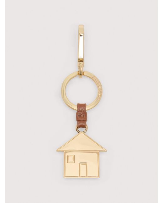 Coccinelle Natural Leather And Metal Key Ring Basic Metal