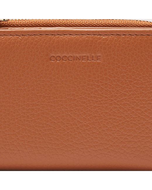 Coccinelle Brown Small Grained Leather Wallet Tassel