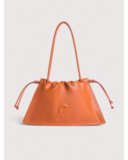 Coccinelle Orange Smooth Leather Shoulder Bag Dulse Medium
