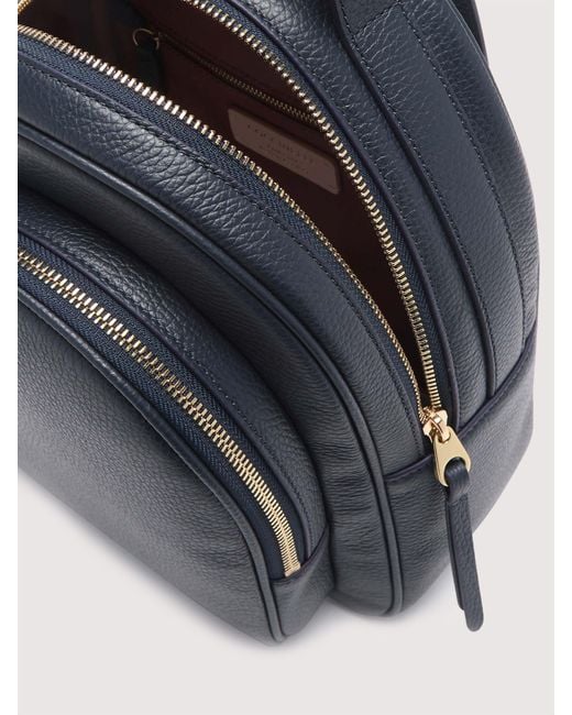 Coccinelle Blue Rucksack Aus Genarbtem Leder Malory Medium
