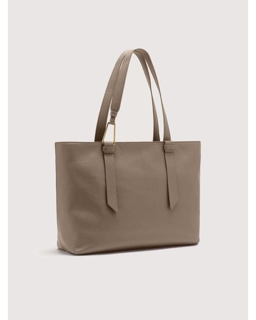 Coccinelle Brown Grained Leather Tote Bag Malory Large