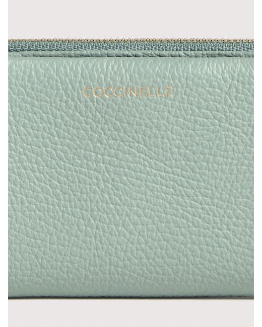 Coccinelle Green Small Grained Leather Wallet C-Me Medium