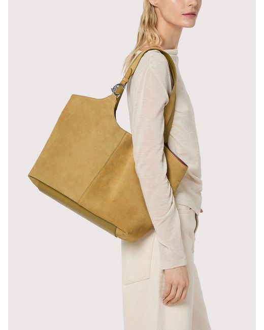 Coccinelle Natural Suede And Grained Leather Tote Bag C-Easy Large