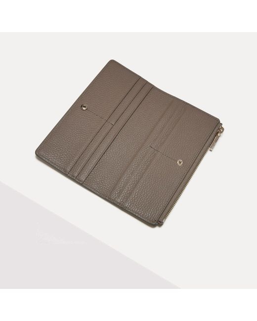 Coccinelle Brown Geldbörse Large aus genarbtem Leder Metallic Soft