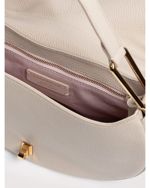 Coccinelle Natural Grained Leather Handbag Magie Medium