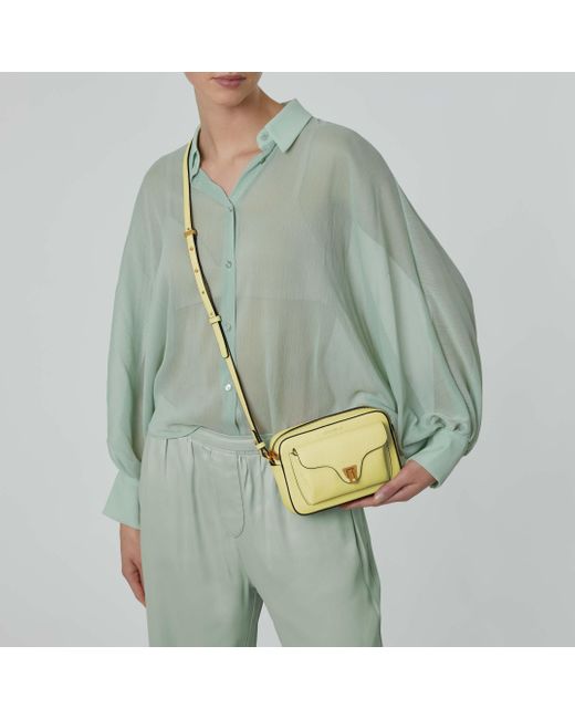 Coccinelle Yellow Grainy Leather Mini Bag Beat Soft Mini
