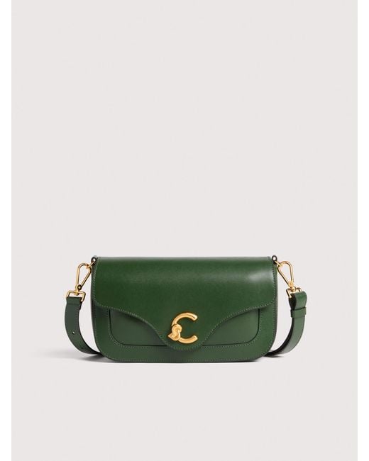 Coccinelle Green Smooth Calf Leather Shoulder Bag C-Me Medium